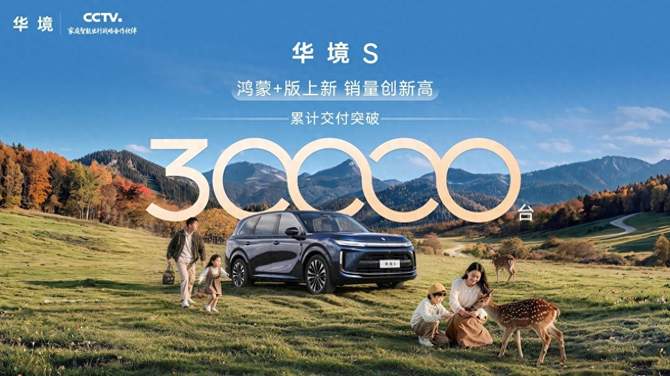 华境S累计交付突破30000台，鸿蒙+版上新销量再上新台阶